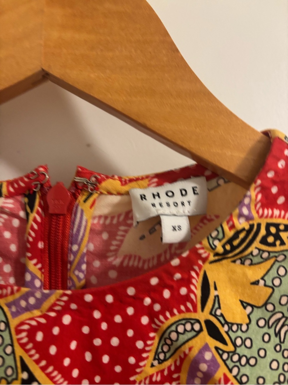 RHODE Resort Cotton Poplin Athena Midi Dress Red Floral Size XS - Picture 7 of 12